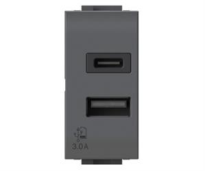 PRESA USB 3.0A LIVINGLIGHT ANTRACITE