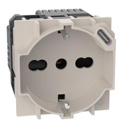 L.NOW - PRESA UNEL P40+USB TYPE C SABBIA