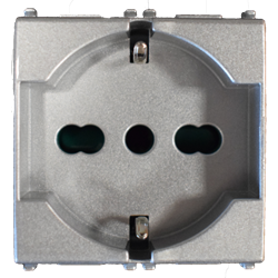 PRESA 2P+T 16A UNIVERSALE SILVER