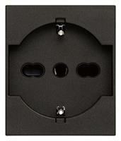 PRESA 2P+T 16A UNIVERSALE NERO