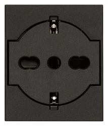 PRESA 2P+T P40 UNIVERSALE A FILO NERO